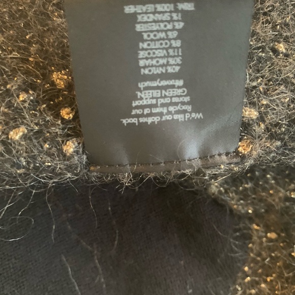 EILEEN FISHER Black Gold Mohair Wool Cardigan XS - Picture 7 of 7